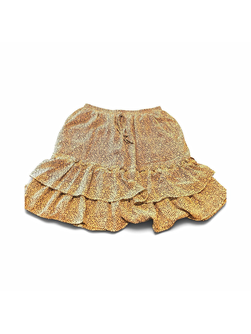 Sienna Sky Women’s M Mini Short Leopard Animal Print Ruffle Drawstring Skirt